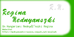 regina mednyanszki business card